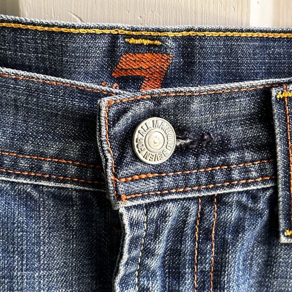 7 For All Mankind Denim Skirt Front Slit - Picture 5 of 9